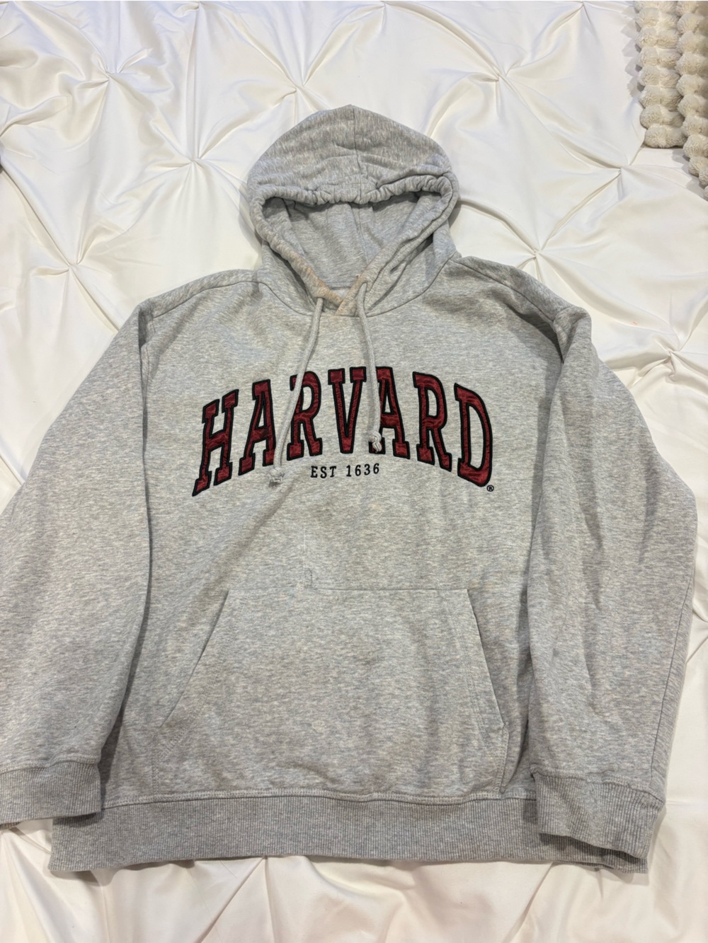 Harvard H&M Gray Hoodie with Red Harvard Arch Logo Women’s Size Small
